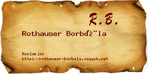 Rothauser Borbála névjegykártya